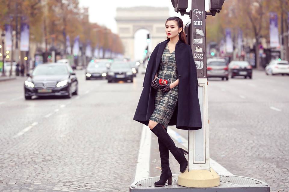 'Nữ hoàng sắc đẹp toàn cầu' Ngọc Duyên gây ấn tượng trên phố Paris