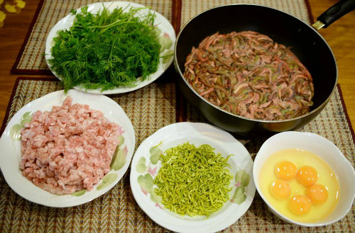 Nguy&ecirc;n liệu l&agrave;m m&oacute;n chả rươi (Ảnh: Internet)
