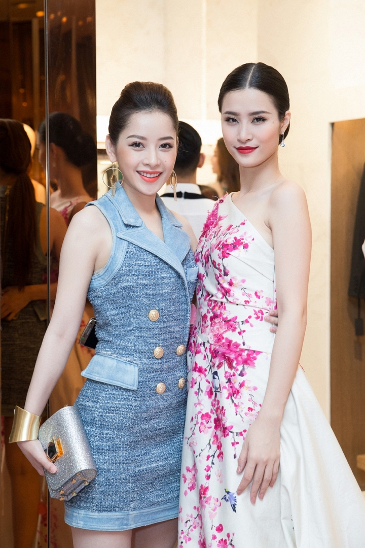 Chi Pu 'đọ sắc' c&ugrave;ng Hồ Ngọc H&agrave;, Đ&ocirc;ng Nhi, Angela Phương Trinh tại sự kiện