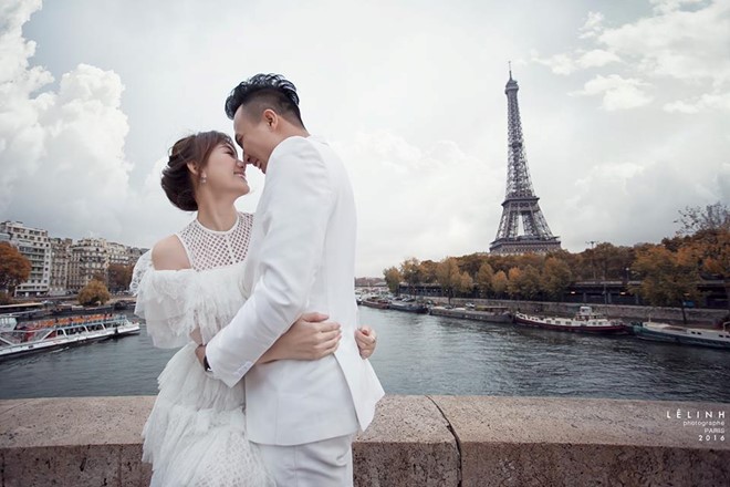 Ảnh cưới lãng mạn của Trấn Thành và Hari Won ở Pháp