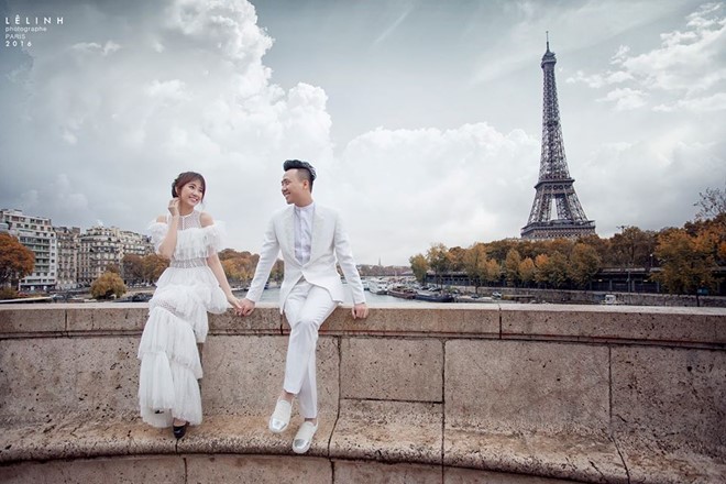 Ảnh cưới lãng mạn của Trấn Thành và Hari Won ở Pháp