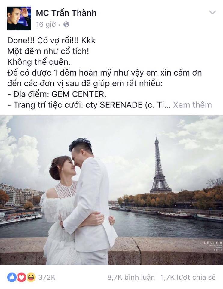 Trấn Th&agrave;nh, Hari Won n&oacute;i g&igrave; sau đ&aacute;m cưới như mơ?