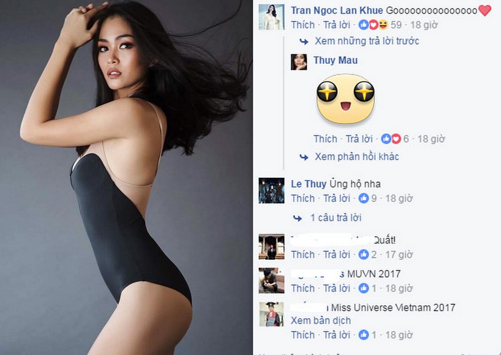 Lan Khu&ecirc;, L&ecirc; Th&uacute;y ủng hộ M&acirc;u Thủy thi 'Hoa hậu Ho&agrave;n vũ Việt Nam 2017'