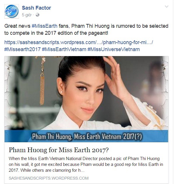 Phạm Hương x&aacute;c nhận sẽ kh&ocirc;ng tham dự Hoa hậu Tr&aacute;i đất 2017