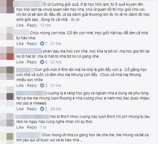 Hồ Văn Cường h&aacute;o hức khoe th&agrave;nh t&iacute;ch học tập tr&ecirc;n trang c&aacute; nh&acirc;n