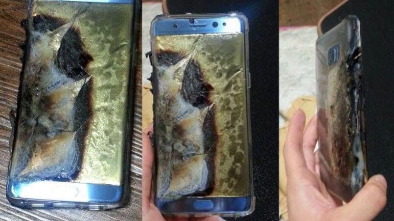 Một m&aacute;y Galaxy Note 7 đ&atilde; thay pin vẫn bị bốc ch&aacute;y. Ảnh: Word Press