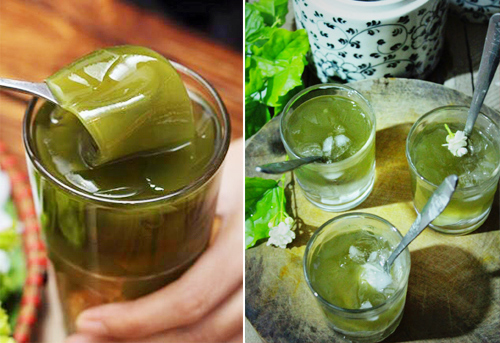 Khác với các loại thạch được làm từ những gói bột bán sẵn, thạch găng được chế biến khá cầu kỳ. Thạch găng được làm thủ công từ lá găng, giữ nguyên được màu xanh rêu đặc trưng của lá. Màu thạch cũng trong và mát mắt nhưng sậm hơn chứ không sáng màu như các loại thạch khác. Thạch găng ăn mềm mịn hơn và có mùi thơm mát rất đặc biệt.