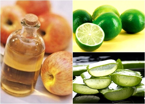 2 cốc nước lọc, 1 quả chanh cắt lát, 1 thìa giấm táo, 3 thìa nha đam