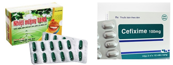 H&igrave;nh ảnh thuốc nhiệt miệng Tana v&agrave; thuốc Efixime 100DT bị thu hồi
