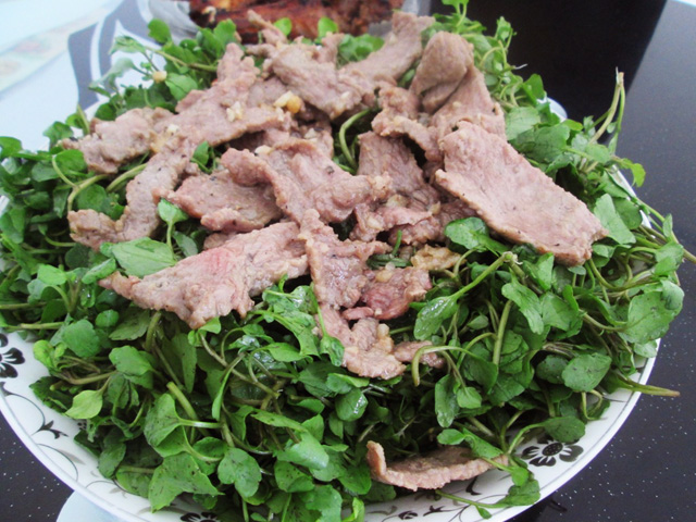 Rau xà lách xoong có nhiều ở vùng Gio Linh, Vĩnh Linh, Cam Lộ, Hướng Hóa thuộc tỉnh Quảng Trị. Người dân địa phương quen gọi là rau liệt, vì cả cây rau mọc sát trên đá.  Rau xà lách xoong có thể được chế biến thành nhiều món bằng nhiều cách khác nhau: nấu canh với tôm tươi, luộc chấm với ruốc, làm rau sống hay đem xào qua với thịt bò. Nhưng có lẽ ngon nhất là xào với thịt bò, nói là xào với thịt bò nhưng phải đợi khi thịt bò đã chín và thấm gia vị rồi tắt lửa sau đó mới bỏ rau vào, làm như vậy ngọn rau chỉ nửa sống nửa chín, ăn rất giòn.