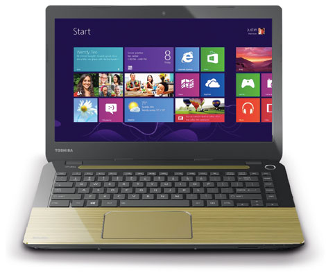 Laptop gi&aacute; rẻ Toshiba Satellite L40 c&oacute; hai m&agrave;u đen v&agrave; v&agrave;ng nhạt, ph&ugrave; hợp cho những d&acirc;n văn ph&ograve;ng trẻ trung, hiện đại