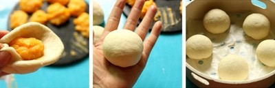 Nặn b&aacute;nh v&agrave; vo tr&ograve;n. L&oacute;t sẵn lớp giấy nến b&ecirc;n dưới xửng hấp, đổ sẵn nước b&ecirc;n dưới, rồi đặt b&aacute;nh l&ecirc;n tr&ecirc;n.Nặn b&aacute;nh v&agrave; vo tr&ograve;n. L&oacute;t sẵn lớp giấy nến b&ecirc;n dưới xửng hấp, đổ sẵn nước b&ecirc;n dưới, rồi đặt b&aacute;nh l&ecirc;n tr&ecirc;n.