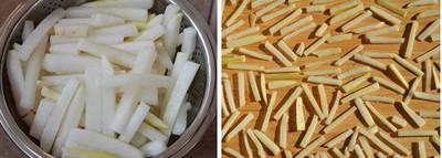 Bạn kiểm tra thấy c&aacute;c miếng củ cải teo bớt, phần nước lại tiết ra kh&aacute; nhiều th&igrave; vớt ra để r&aacute;o. Xếp đều củ cải ra mẹt hoặc mặt gỗ phẳng, sạch để hong kh&ocirc; dưới &aacute;nh mặt trời chừng 2 &ndash; 3 nắng.