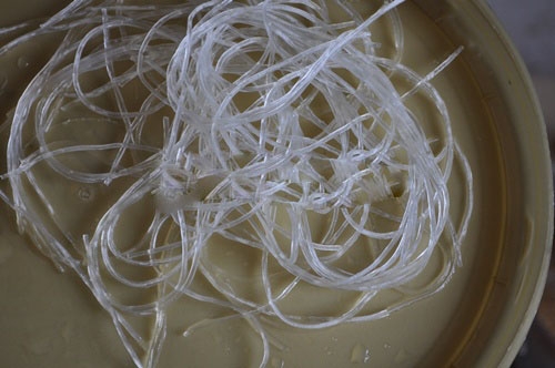 B&uacute;n t&agrave;u ng&acirc;m nở với nước sạch.