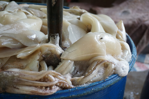 ...và sau khi ngâm tẩy mực dần trắng tinh thế này...