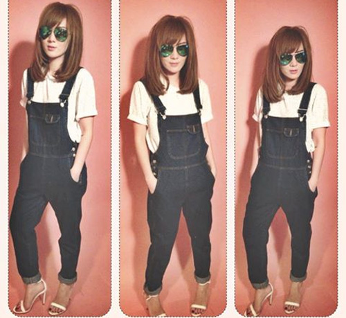 Quần jeans yếm c&oacute; thể coi l&agrave; trang phục kinh điển của thời trang, 1 trong 5 kiểu quần jeans m&ugrave;a thu 2014 phong c&aacute;ch d&agrave;nh cho ph&aacute;i đẹp. 