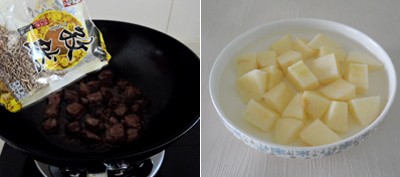 Sau khi thịt đ&atilde; chuyển m&agrave;u đều, vặn lửa lớn, sau đ&oacute; th&ecirc;m một &iacute;t th&igrave; l&agrave;, đồng thời chuẩn bị sẵn s&agrave;ng phần thịt t&aacute;o để chế biến.