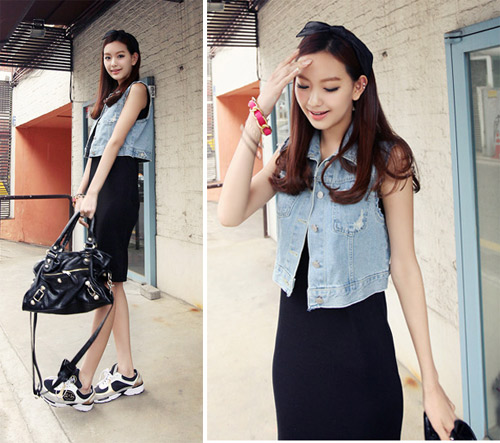 Gile denim l&agrave; m&atilde;u &aacute;o kho&aacute;c h&egrave; được nhiều c&ocirc; n&agrave;ng săn đ&oacute;n