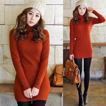 &Aacute;o len cổ lọ d&aacute;ng d&agrave;i gi&uacute;p t&ocirc;n d&aacute;ng v&agrave; ăn gian chiều cao cho c&aacute;c n&agrave;ng
