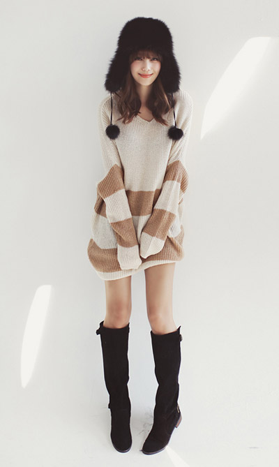 &Aacute;o len oversize mặc theo mốt 