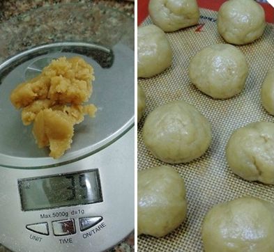 Chia bột th&agrave;nh những phần nhỏ rồi vo tr&ograve;n