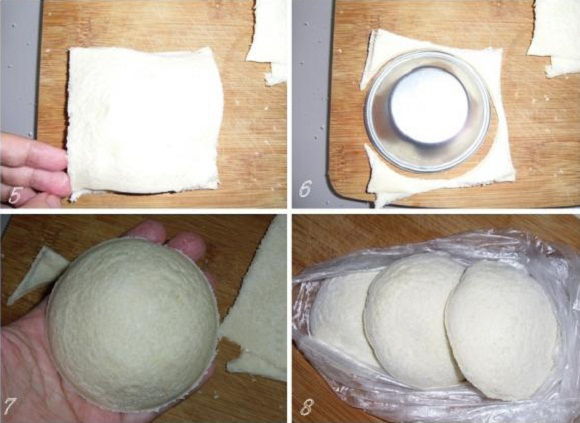 D&ugrave;ng th&igrave;a phết ch&uacute;t bộ m&igrave; s&aacute;nh v&agrave;o viền của l&aacute;t b&aacute;nh m&igrave; b&ecirc;n dưới