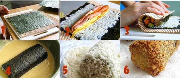 C&aacute;ch l&agrave;m kimbap chi&ecirc;n x&ugrave; H&agrave;n Quốc