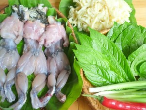 Ếch lột da, bỏ đầu, sao đ&oacute; x&aacute;t muối, rửa sạch rồi chặt đ&ocirc;i m&igrave;nh v&agrave; đ&ugrave;i.Ếch lột da, bỏ đầu, sao đ&oacute; x&aacute;t muối, rửa sạch rồi chặt đ&ocirc;i m&igrave;nh v&agrave; đ&ugrave;i.