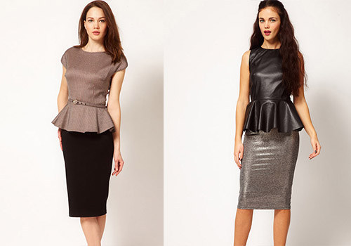 Tạo phong c&aacute;ch cổ điển khi mix ch&acirc;n v&aacute;y b&uacute;t ch&igrave; với &aacute;o peplum. Ảnh minh họa