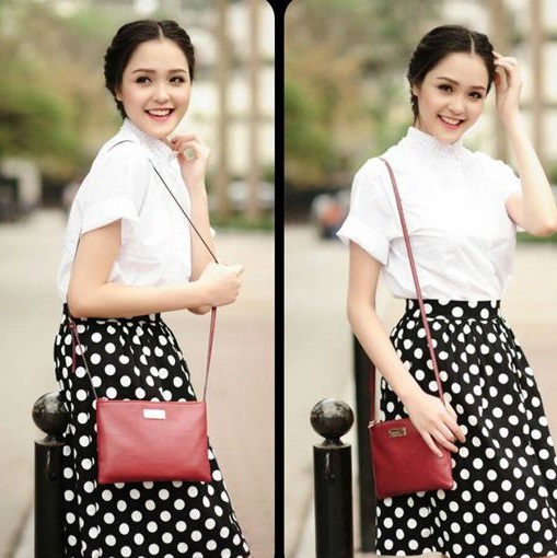Họa tiết chấm bi trắng tr&ecirc;n nền đen l&agrave; những trang phục xuất hiện đầu ti&ecirc;n
