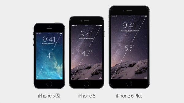 M&agrave;n h&igrave;nh 4.7 inch của iPhone 6 v&agrave; 5.5 của iPhone 6 Plus