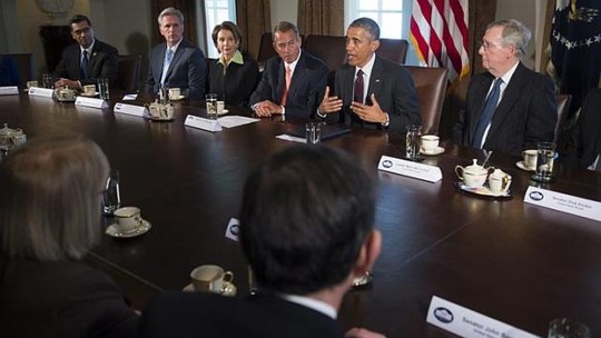 Tổng thống Mỹ Barack Obama gặp gỡ c&aacute;c l&atilde;nh đạo quốc hội h&ocirc;m 13-1