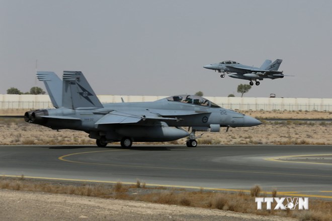 M&aacute;y bay chiến đấu F/A-18F rời căn cứ của Australia tại Trung Đ&ocirc;ng tham gia chiến dịch kh&ocirc;ng k&iacute;ch IS tại Iraq