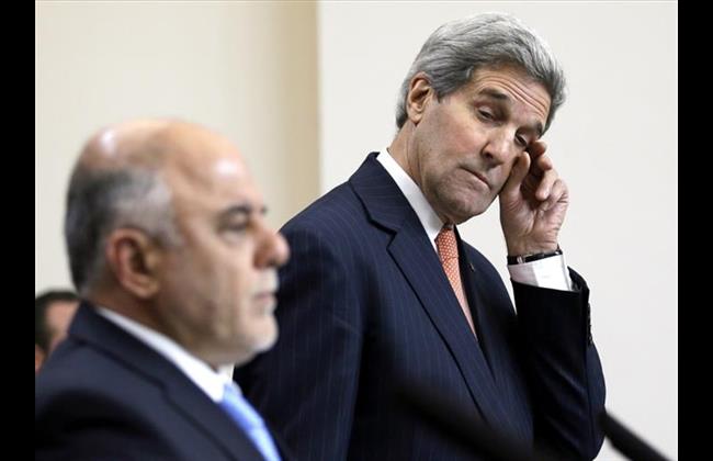 Ngoại trưởng Mỹ John Kerry trong một cuộc họp với li&ecirc;n minh c&aacute;c quốc gia chống khủng bố IS ng&agrave;y 22/1