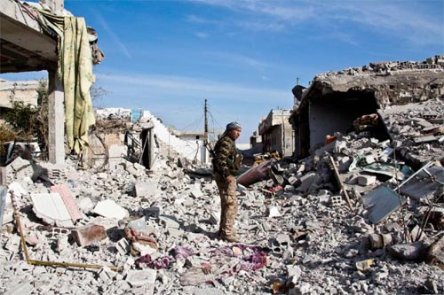 Thị trấn Kobani trở n&ecirc;n hoang t&agrave;n v&igrave; cuộc chiến chống khủng bố IS