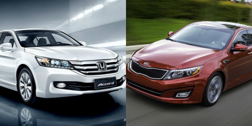 Khi so s&aacute;nh Kia Optima v&agrave; Honda Accord, cả hai mẫu đều trạng bị động cơ h&agrave;ng đầu