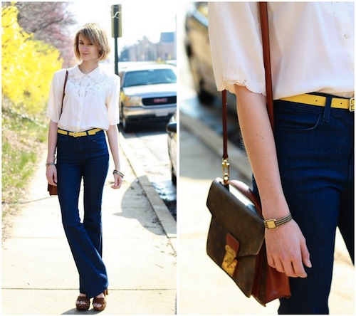 Bạn g&aacute;i c&oacute; thể l&agrave;m mới phong c&aacute;ch thời trang bằng chiếc quần jeans ống loe thay v&igrave; ống b&oacute;