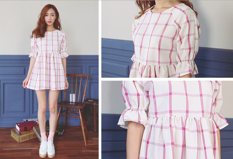 Bạn g&aacute;i c&oacute; thể mặc đẹp mỗi ng&agrave;y với chiếc đầm kẻ caro m&agrave;u s&aacute;ng bắt mắt