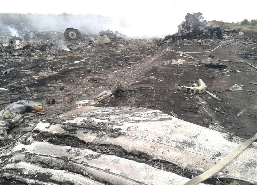 hiện trường xảy ra vụ tai nạn MH17