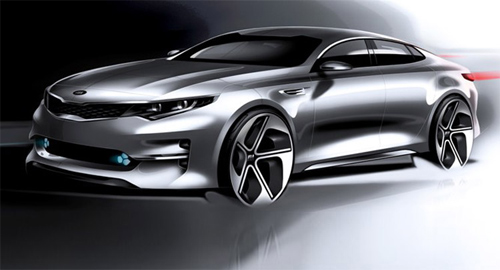 Bản ph&aacute;c thảo &ocirc; t&ocirc; Kia Optima 2016 với nhiều thay đổi mới