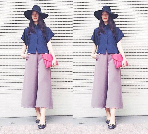 Quần culottes m&agrave;u pastel phối c&ugrave;ng gi&agrave;y b&uacute;p b&ecirc; nữ t&iacute;nh v&agrave; s&agrave;nh điệu