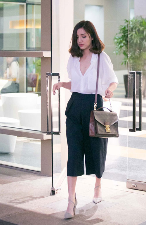 Qu&acirc;̀n culottes và giày cao gót thích hợp với những c&ocirc; nàng c&ocirc;ng sở