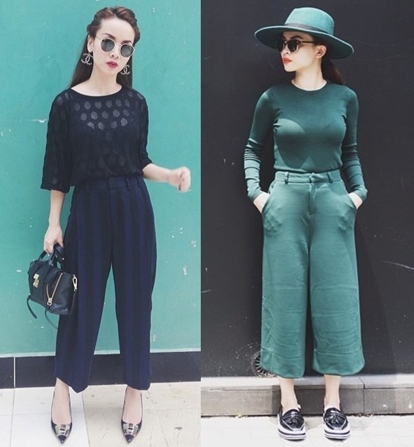 C&aacute;c mỹ nh&acirc;n Việt kh&aacute;c cũng nhiệt t&igrave;nh 'lăng x&ecirc;' mốt quần culottes lửng