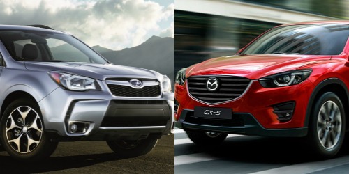 Khi so s&aacute;nh Mazda CX-5 v&agrave; Forester, nội thất CX-5 mang t&iacute;nh thực dụng v&agrave; đơn giản