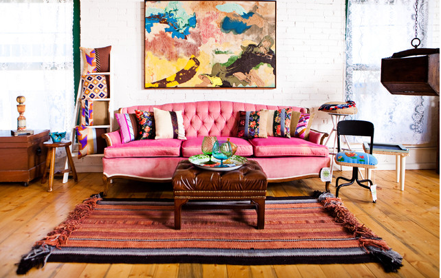 Ghế sofa ph&ograve;ng kh&aacute;ch m&agrave;u sắc nổi bật