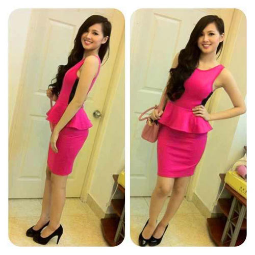 Phong cách thời trang sexy gợi cảm rất hợp với cô hot girl 8x này. Ảnh minh họa