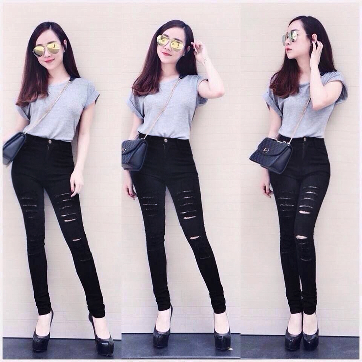 Diện quần skinny jeans gi&uacute;p c&aacute;c c&ocirc; n&agrave;ng ch&acirc;n ngắn ăn gian chiều cao hiệu quả