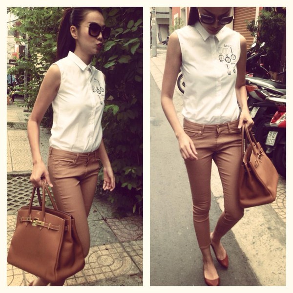 Quần skinny từ chất liệu vải th&ocirc; tạo n&ecirc;n n&eacute;t thanh lịch, tinh tế 