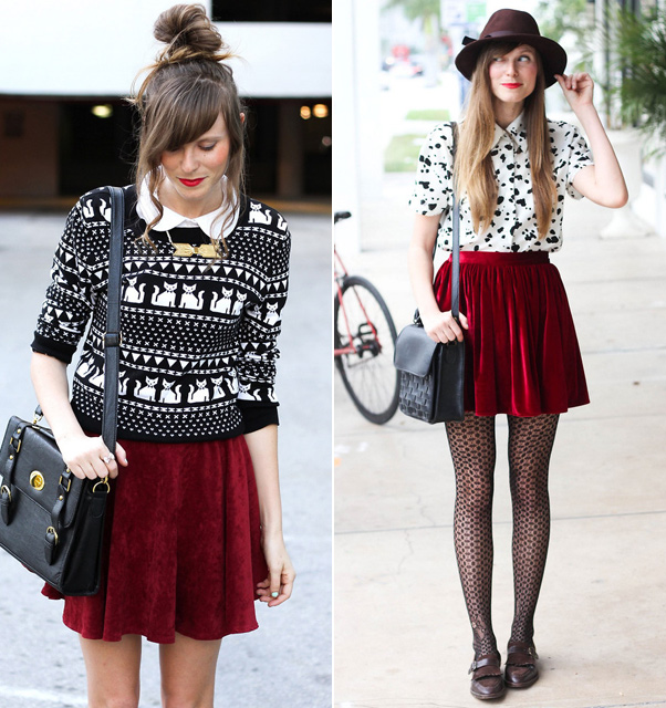 Thời trang thu 2015 với sự trở lại của ch&acirc;n váy nhung c&ocirc;̉ đi&ecirc;̉n