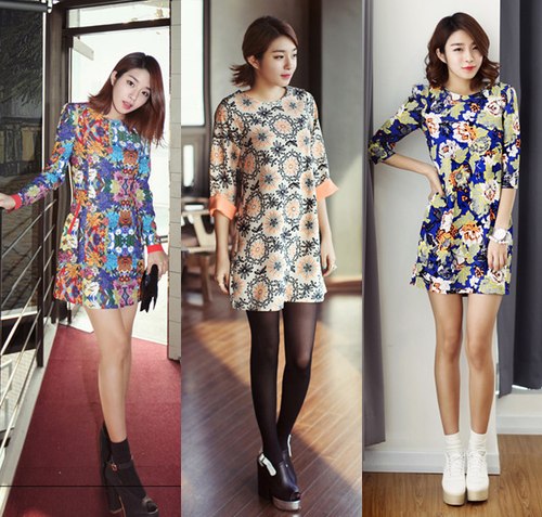 V&aacute;y họa tiết l&agrave; một gợi &yacute; hay cho thời trang Tết 2015 của bạn g&aacute;i